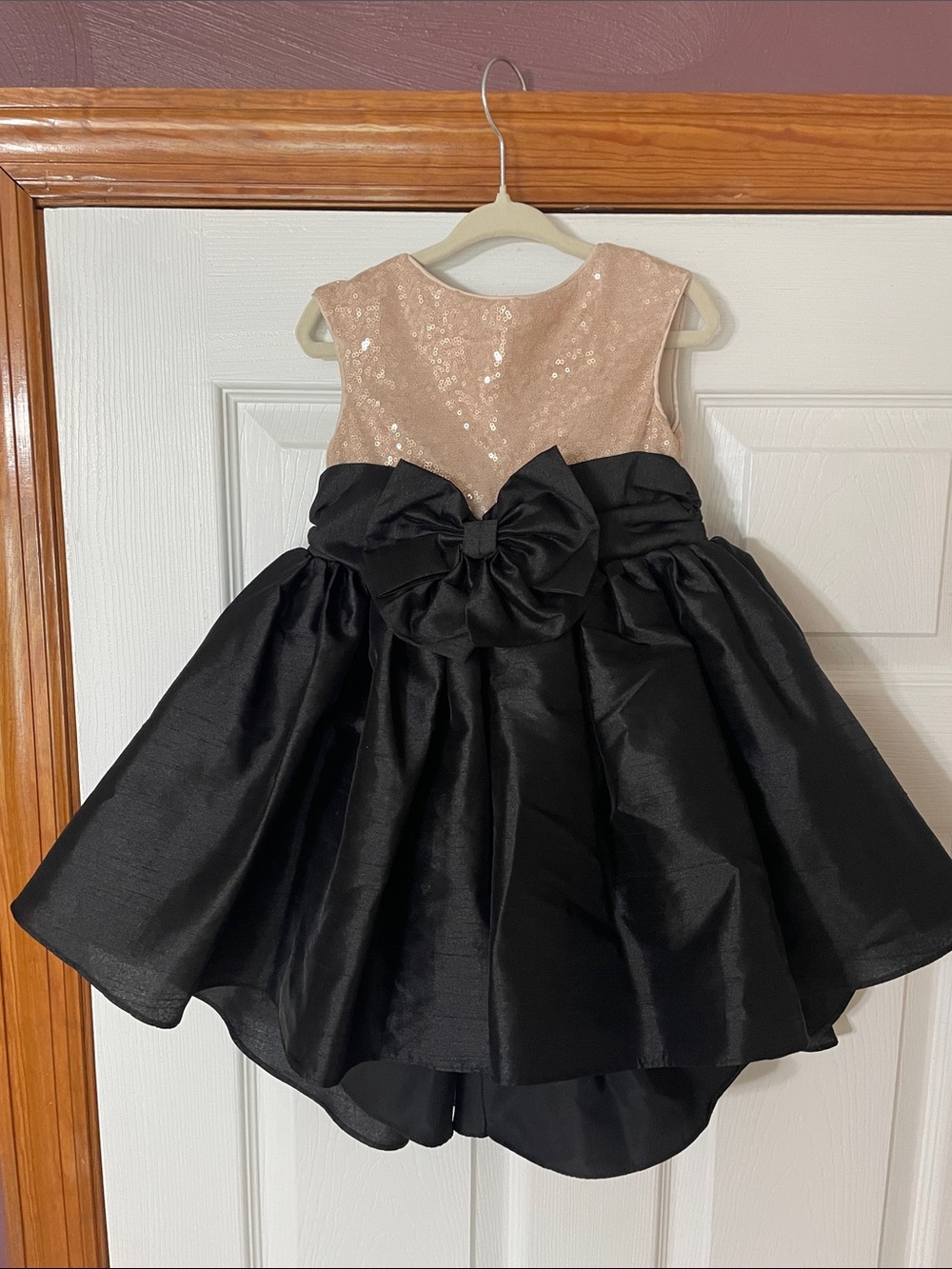 Girls Sequin Party Dress with Bow
